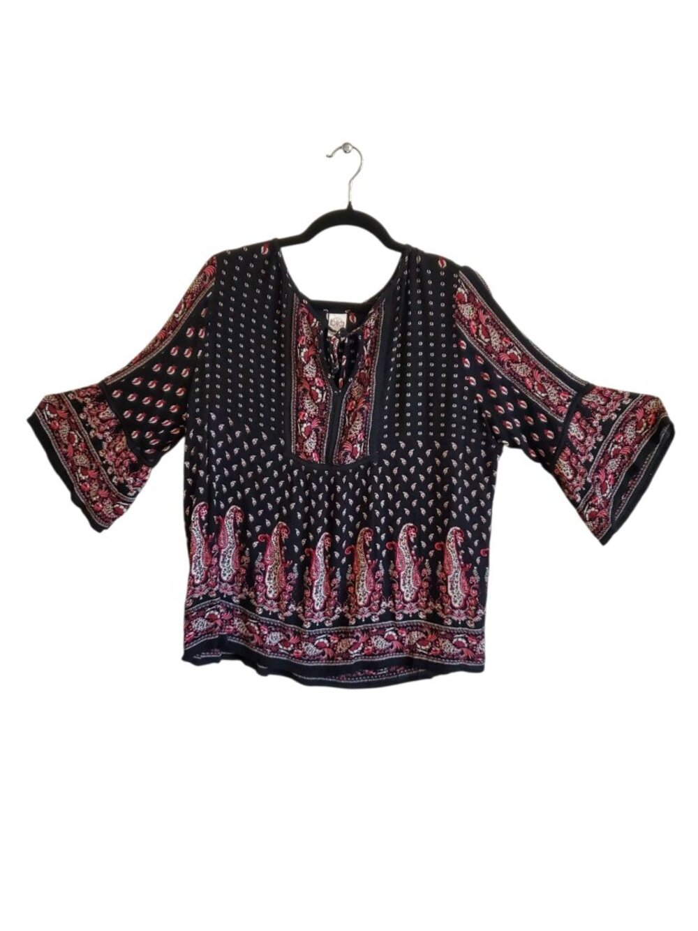 Bila Boho Festival Black and Pink‎ Blouse Large